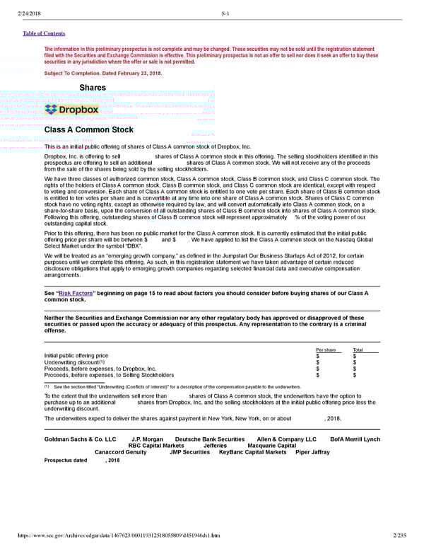 Dropbox S-1 | Interactive Prospectus - Page 2