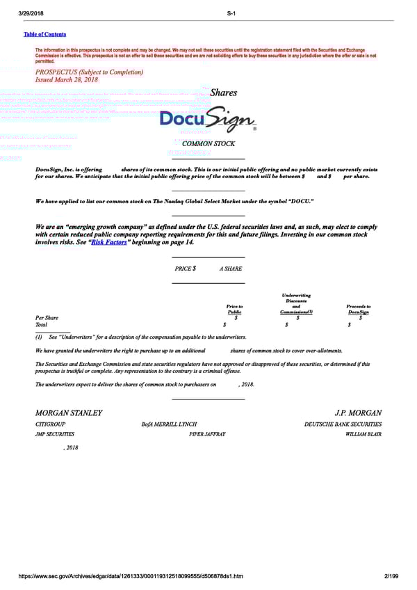DocuSign S-1 | Interactive Prospectus - Page 2