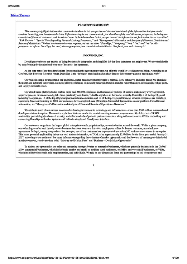 DocuSign S-1 | Interactive Prospectus - Page 6