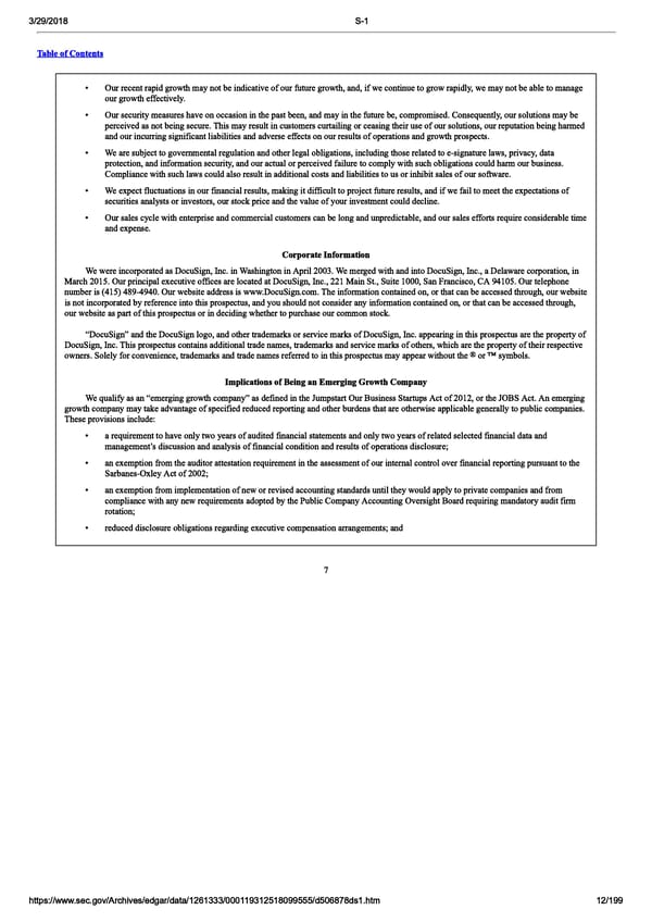 DocuSign S-1 | Interactive Prospectus - Page 12