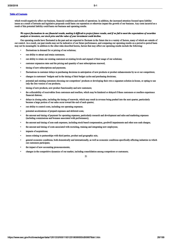 DocuSign S-1 | Interactive Prospectus - Page 26