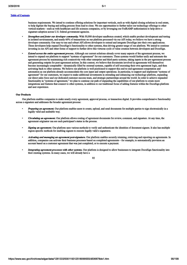 DocuSign S-1 | Interactive Prospectus - Page 90