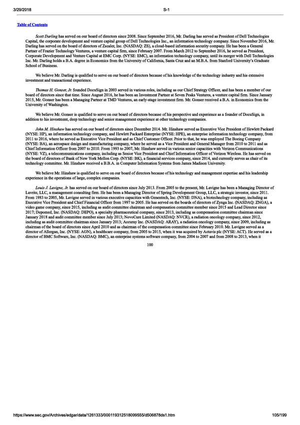 DocuSign S-1 | Interactive Prospectus - Page 105