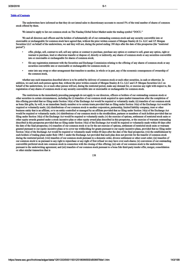 DocuSign S-1 | Interactive Prospectus - Page 143