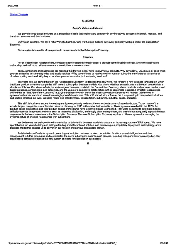 Zuora S-1  | Interactive Prospectus - Page 103