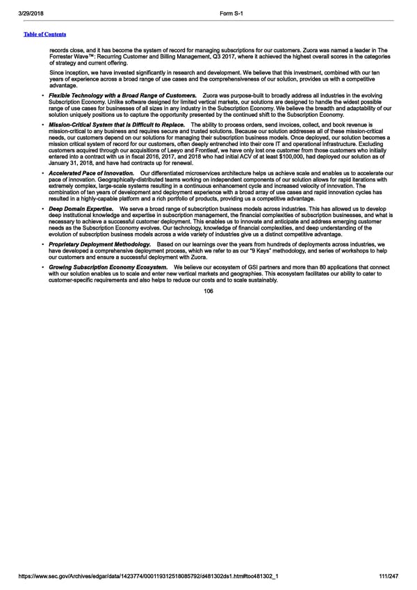 Zuora S-1  | Interactive Prospectus - Page 111