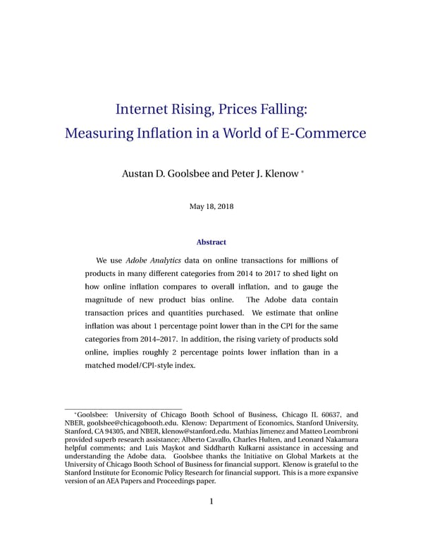 Internet Rising, Prices Falling - Page 1