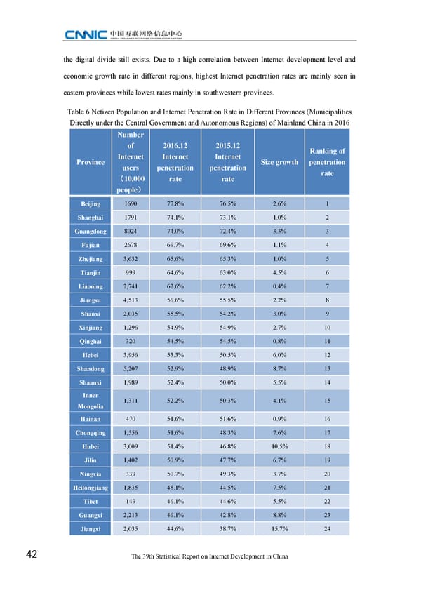 Statistical Report on Internet Development in China - Page 52