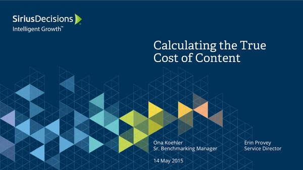 Calculating the True Cost of Content - Page 1