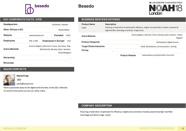 NOAH18 London Service Provider Book - Page 15