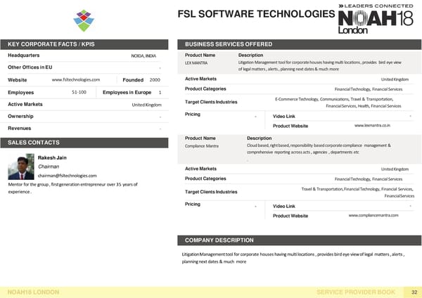 NOAH18 London Service Provider Book - Page 32