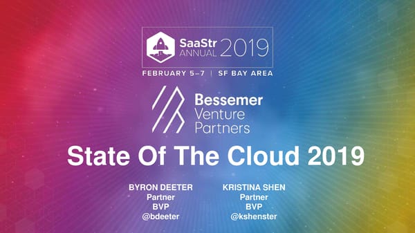 State of the Cloud 2019 from Bessemer Venture Partners - Page 1