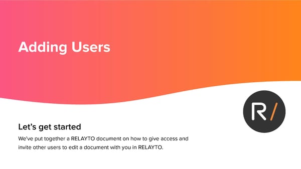 How to add users to RELAYTO/ experience? - Page 1