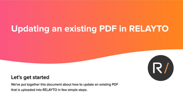 Updating an existing PDF in RELAYTO - Page 1