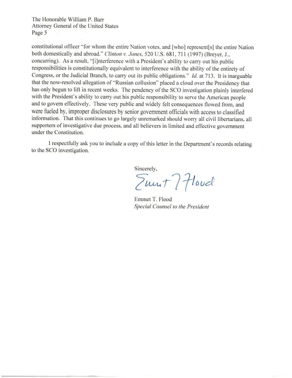 Emmet Flood Letter to AG Barr - Page 5