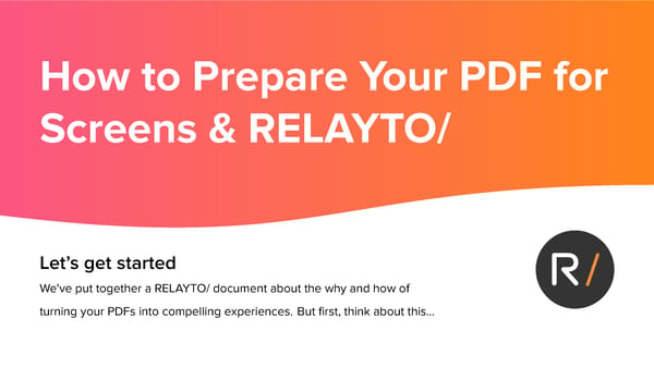 How to Prepare PDF for RELAYTO - Page 1