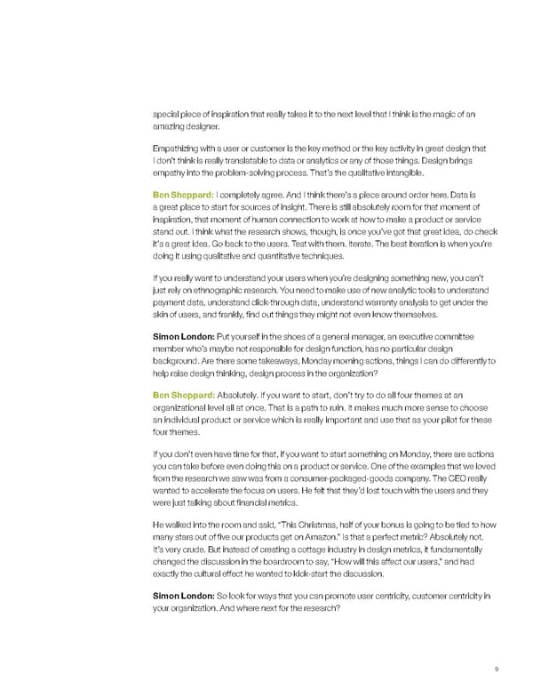 Tapping into the business value of design - Page 9