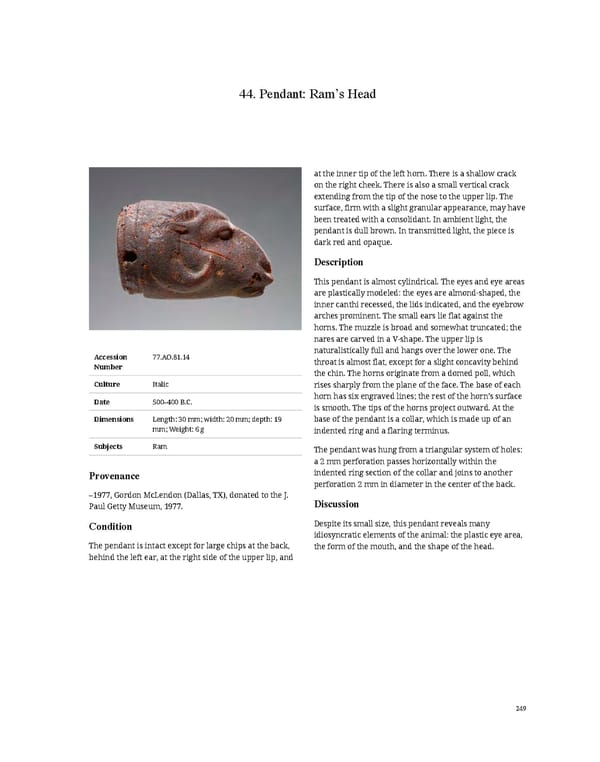 Ancient Carved Ambers in the J. Paul Getty Museum - Page 259