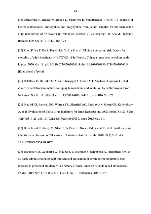 Hydroxychloroquine and Azithromycin as a Treatment of COVID-19 - Page 18