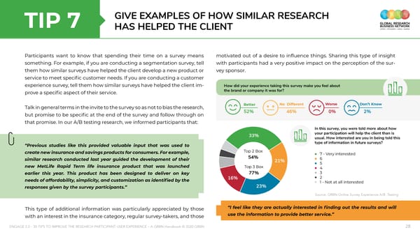 ENGAGE 2 0 - 30 tips to improve the research participant user experience - A GRBN Handbook 2020 04 - ol - Page 28