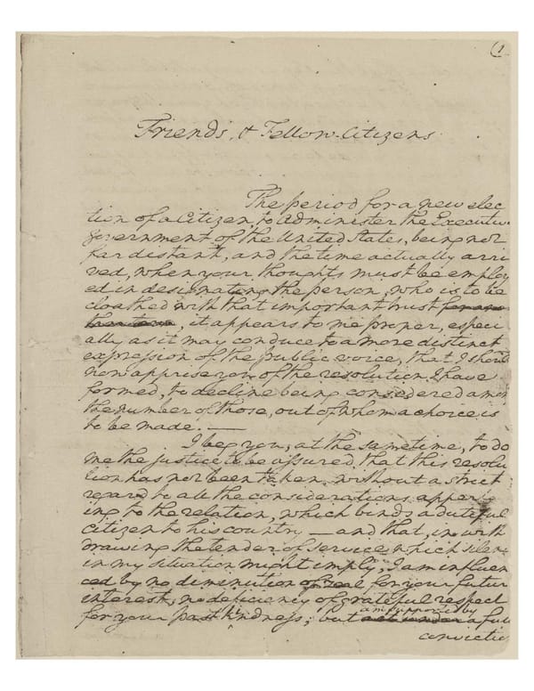 President George Washington's Farewell Address (1796) - Page 1