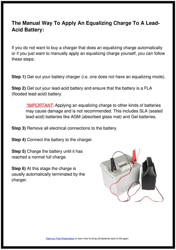 What Is An Equalizing Charge, Why Is It Needed, And How to Apply One To a Lead Acid Battery - Page 5