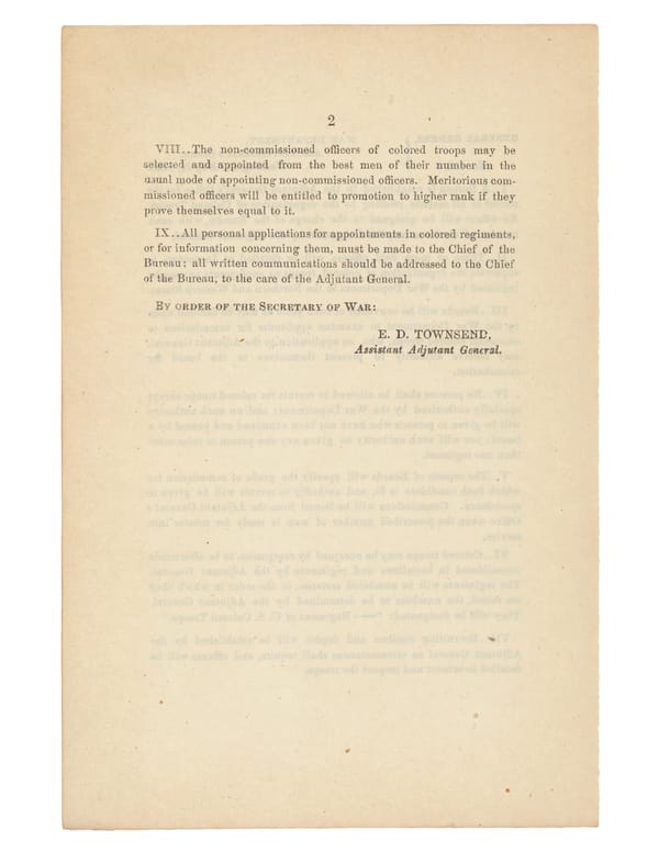 War Department General Order 143: Creation of the U.S. Colored Troops (1863) - Page 2