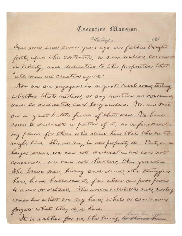 Gettysburg Address (1863) - Page 1