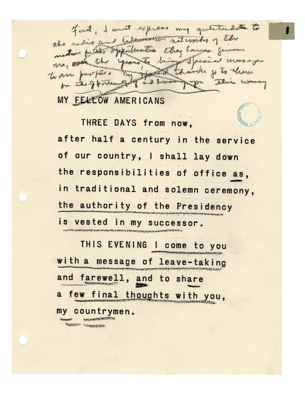 President Dwight D. Eisenhower's Farewell Address (1961) - Page 1