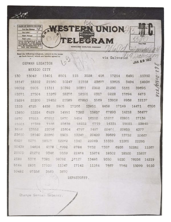 Zimmermann Telegram (1917) - Page 1