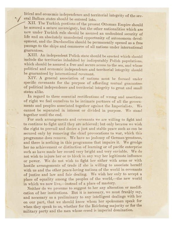 President Woodrow Wilson's 14 Points (1918) - Page 2