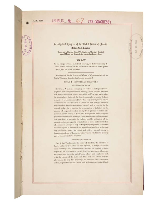 National Industrial Recovery Act (1933) - Page 1