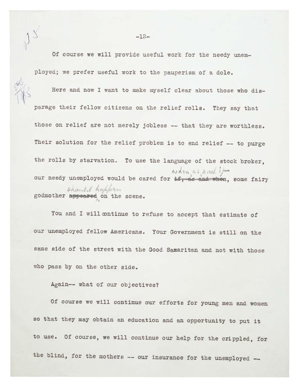 President Franklin Roosevelt's Radio Address unveiling the second half of the New Deal (1936) - Page 2