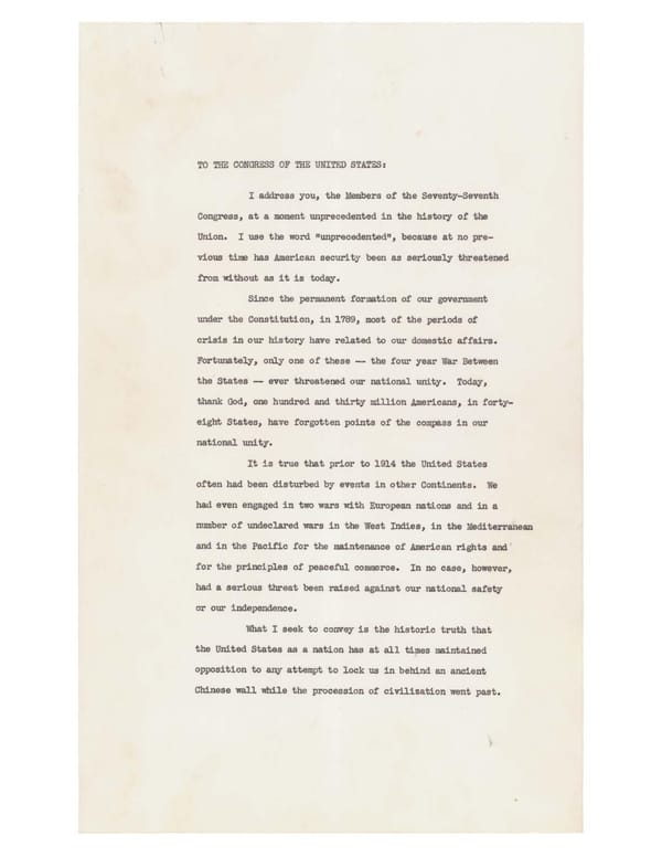 President Franklin Roosevelt's Annual Message (Four Freedoms) to Congress (1941) - Page 1