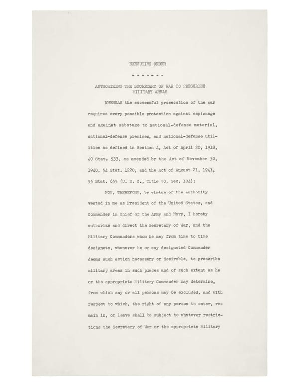 Executive Order 9066: Resulting in the Relocation of Japanese (1942) - Page 1