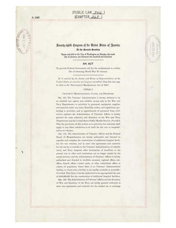 Servicemen's Readjustment Act (1944) - Page 1