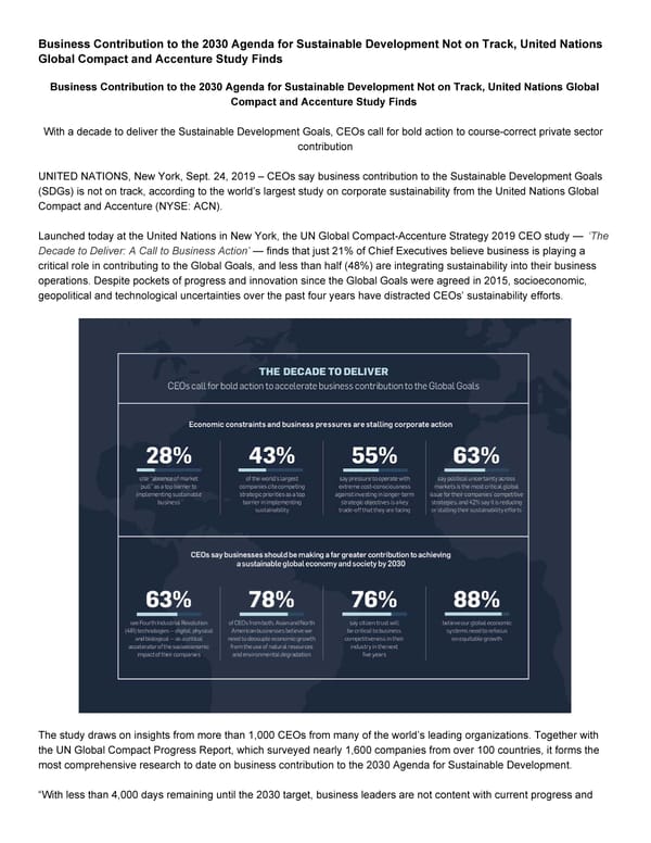 Business Contribution to the 2030 Agenda - Page 1