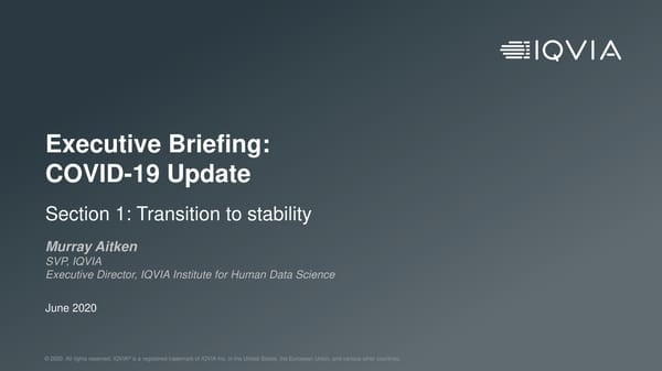 COVID-19 Global Executive Briefing | IQVIA - Page 3