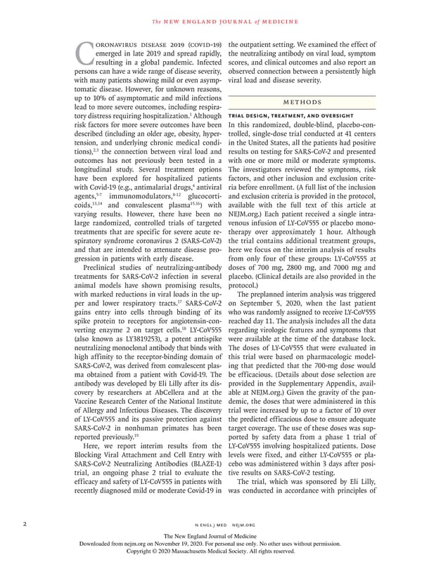 NEJM - Neutralizing Antibody LY-COV555 - Page 2