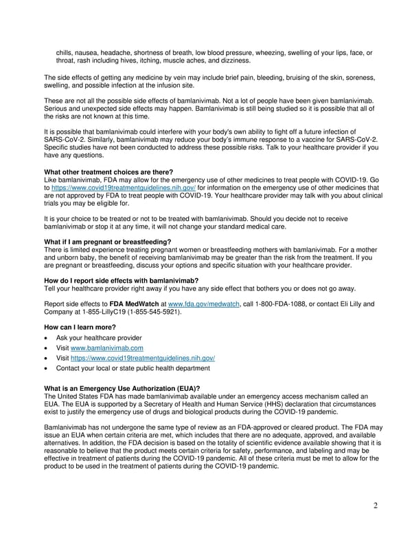 Fact Sheet for Patients, Parents & Caregivers (English) - Page 2