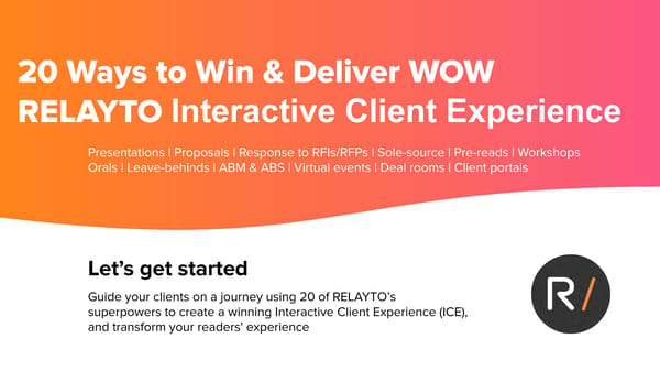 RELAYTO/ 20 Ways to Win & Deliver with Digital Experience - Page 1