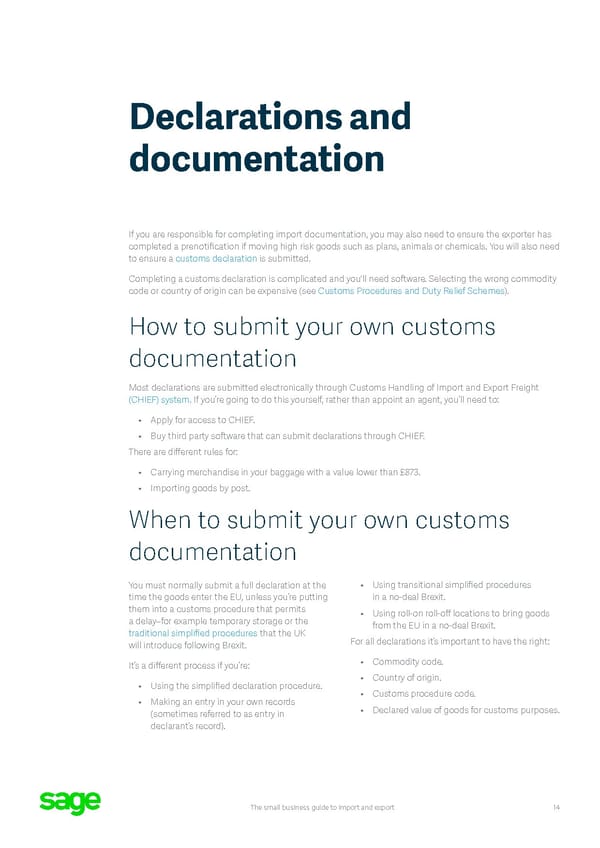 Sage Small Business Guide: Import and Export Flipbook - Page 14