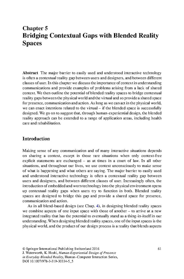 Human Experiential Design of Presence in Everyday - Page 69