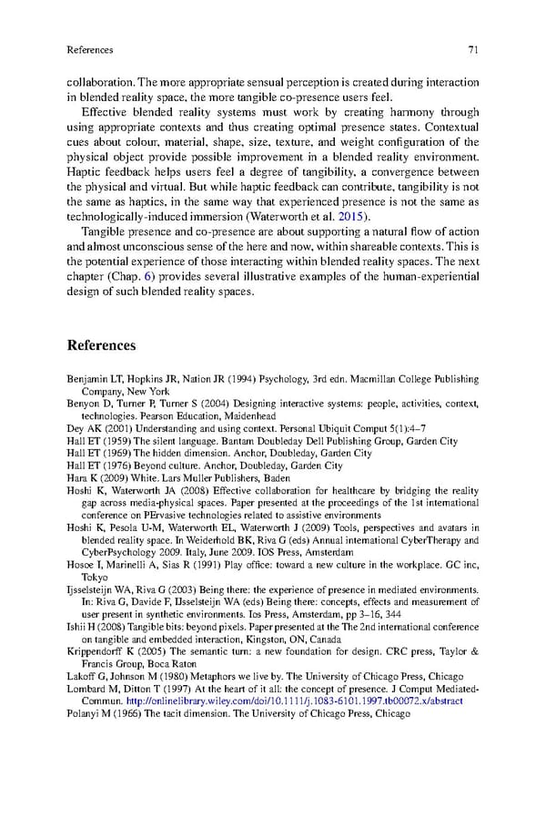 Human Experiential Design of Presence in Everyday - Page 79