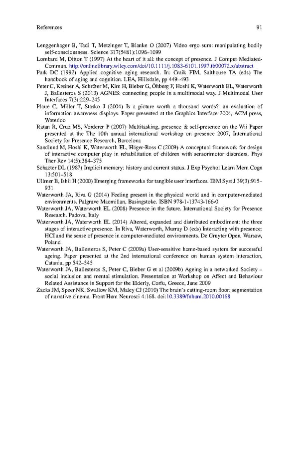 Human Experiential Design of Presence in Everyday - Page 98