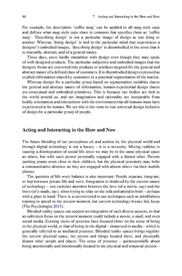 Human Experiential Design of Presence in Everyday - Page 102