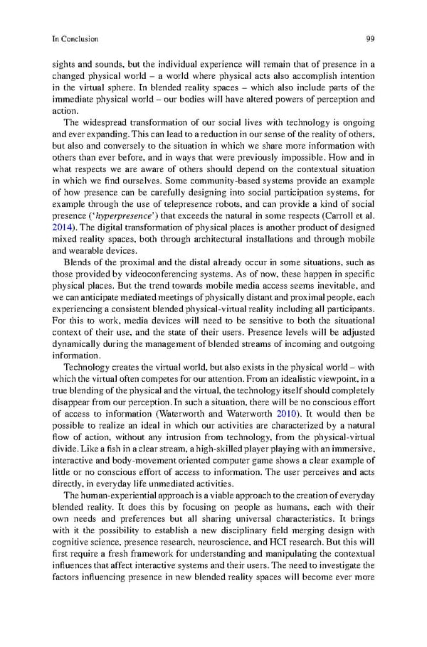 Human Experiential Design of Presence in Everyday - Page 105