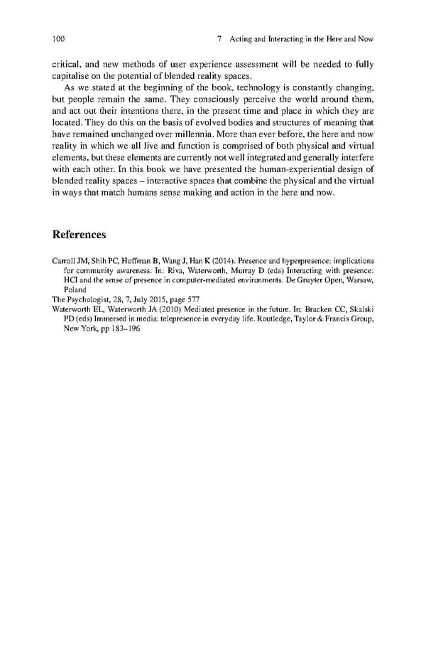 Human Experiential Design of Presence in Everyday - Page 106