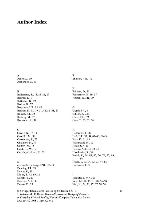 Human Experiential Design of Presence in Everyday - Page 107