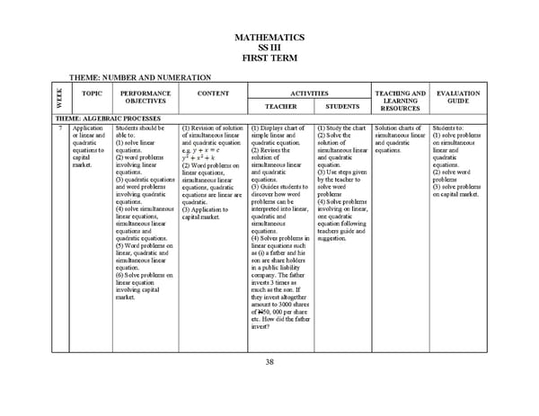 Lagos State Mathematics Scheme of Work - Page 6